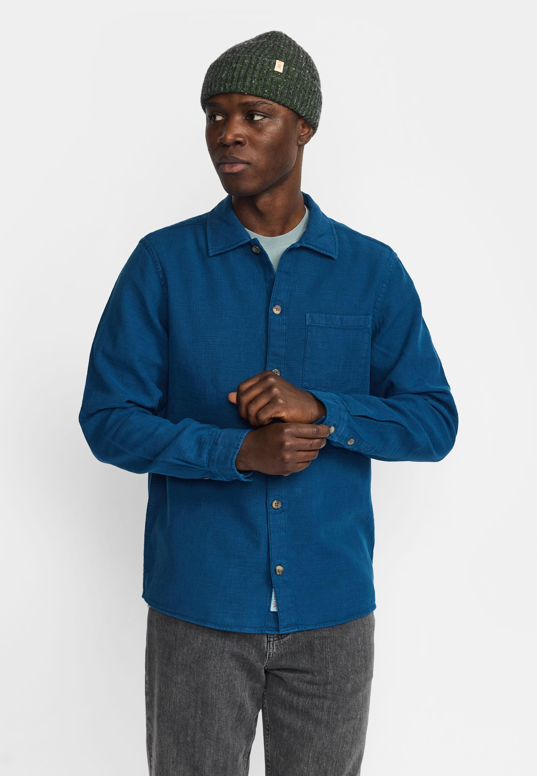 Revolution Casual Shirt Darkblue Langarmhemd Herren blau